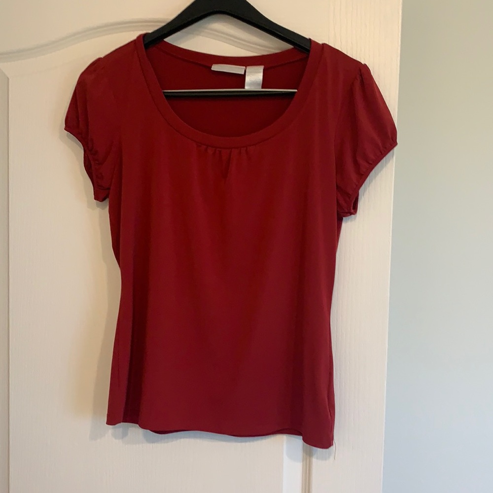 Burgundy Short Sleeve Top